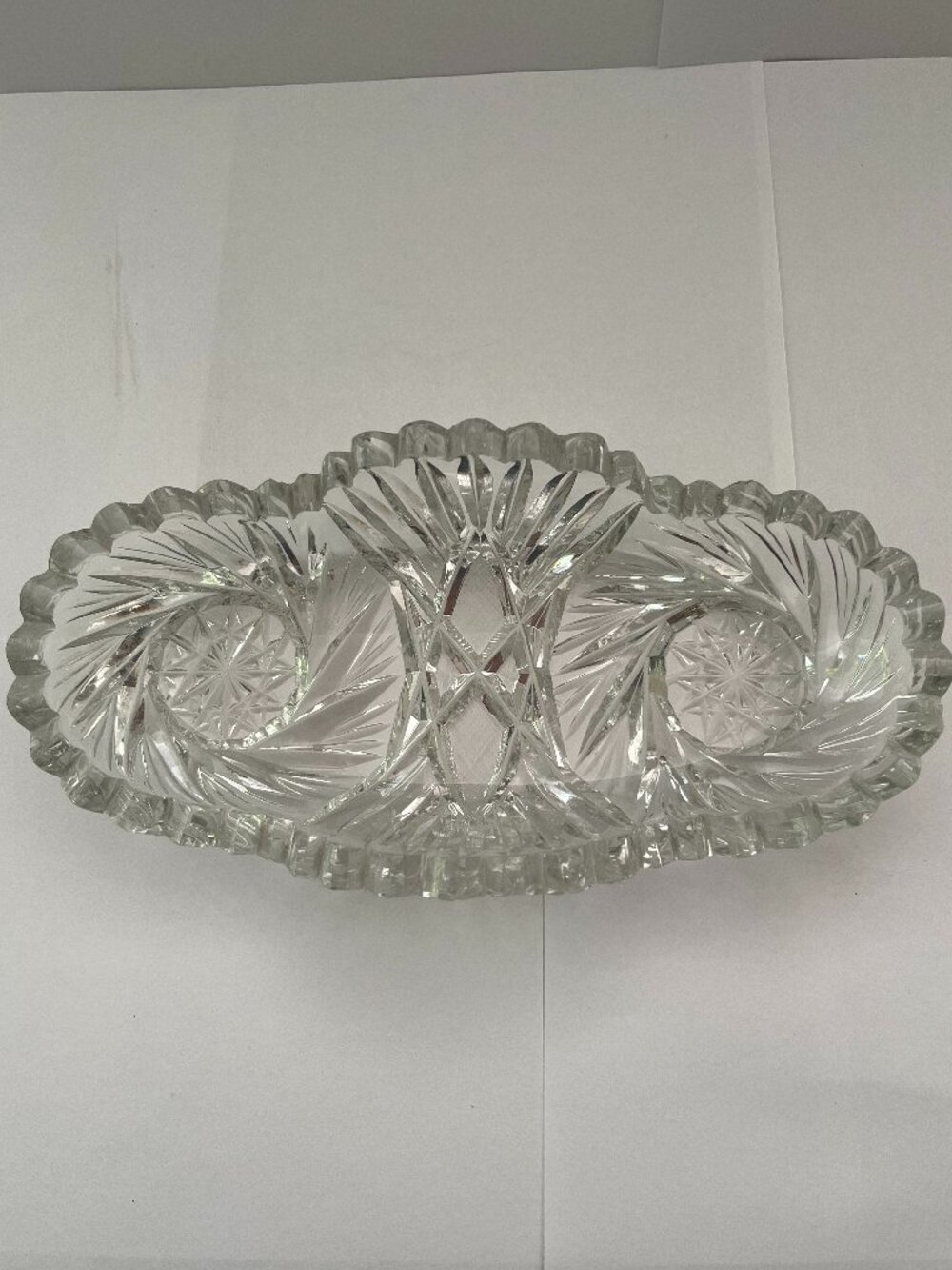 American Brilliant Period Cut Glass Relish Dish